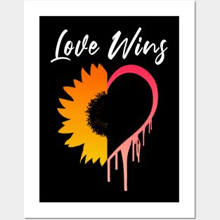 Love Wins Sunflower Heart Melting - Lgbt Pride Posters and Art